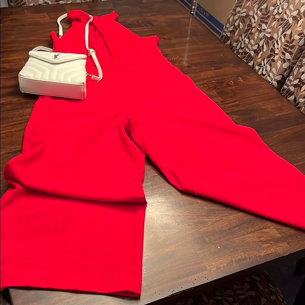 Julia Jordan Red Wide-Leg Jumpsuit